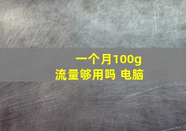 一个月100g流量够用吗 电脑